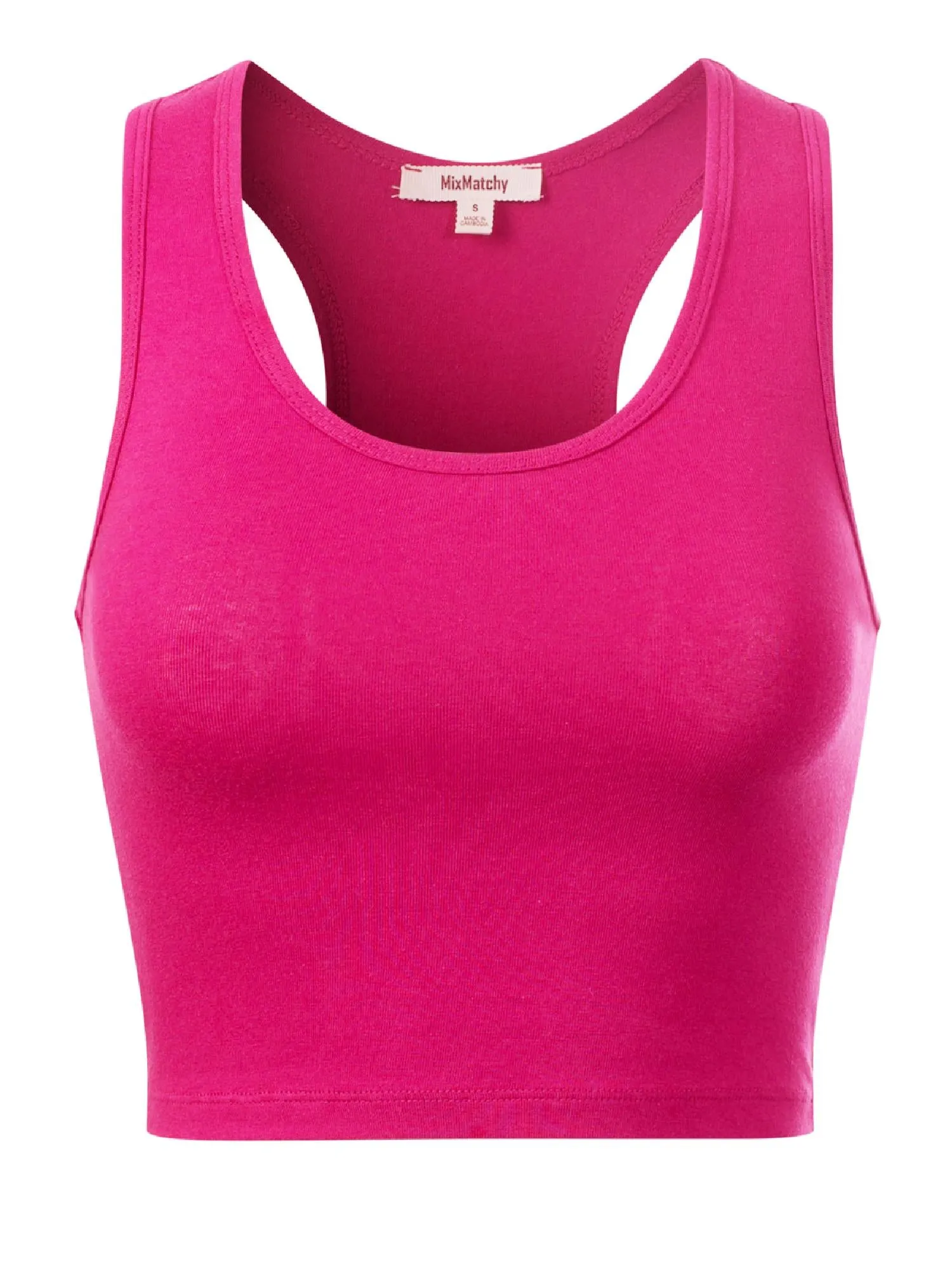 Cotton Basic Sleeveless Racerback Sports Crop Tank Top