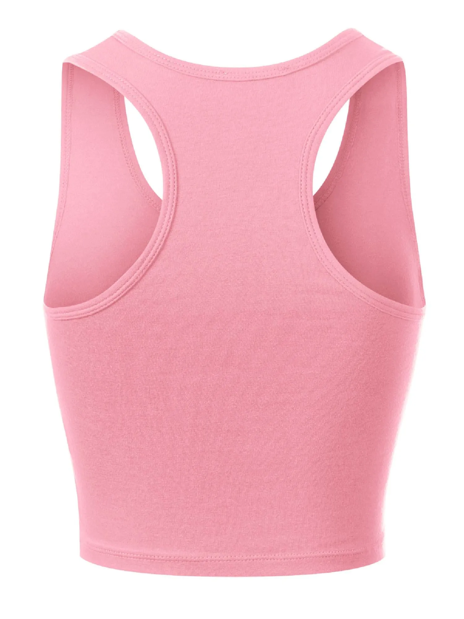 Cotton Basic Sleeveless Racerback Sports Crop Tank Top