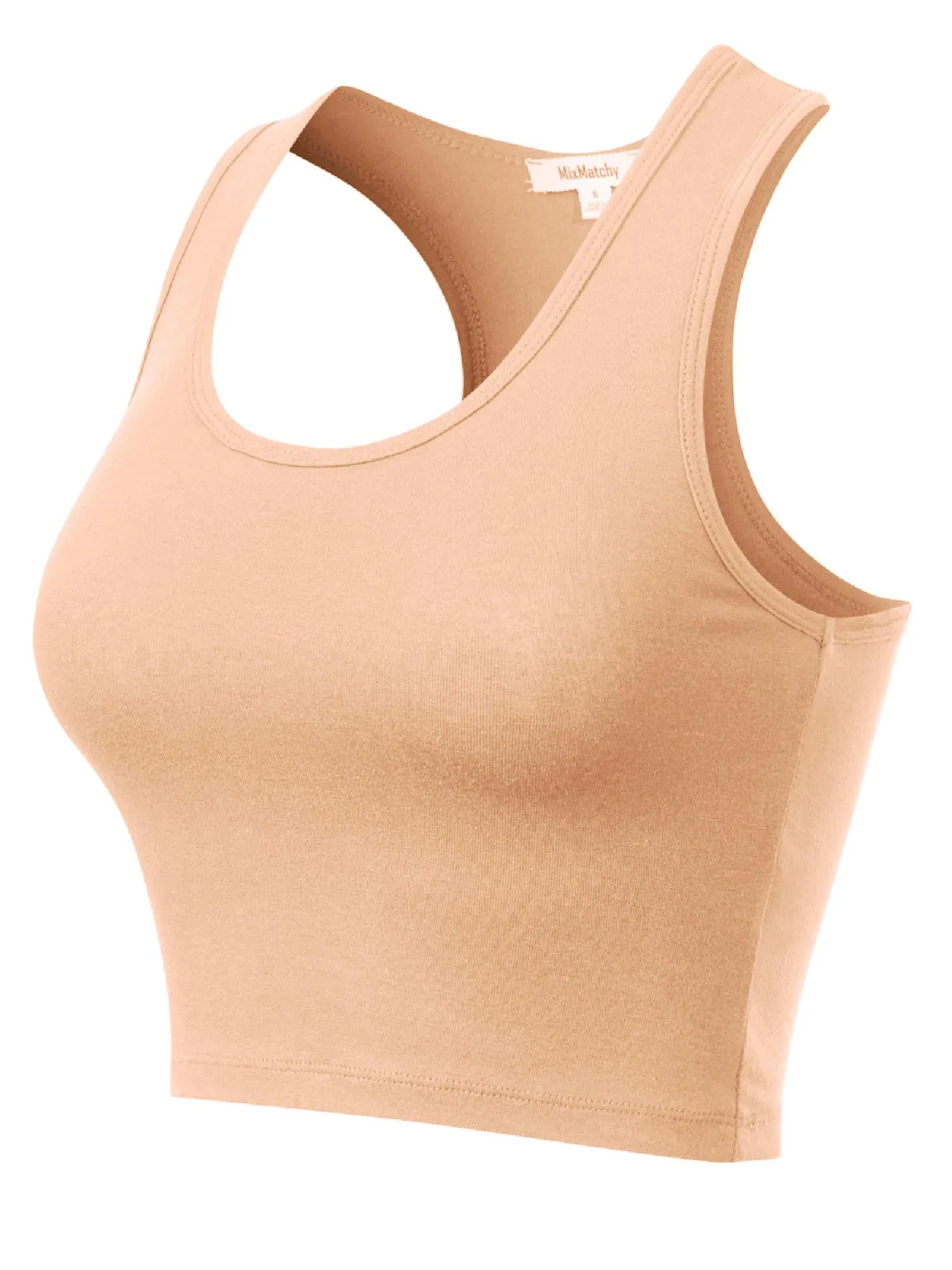 Cotton Basic Sleeveless Racerback Sports Crop Tank Top
