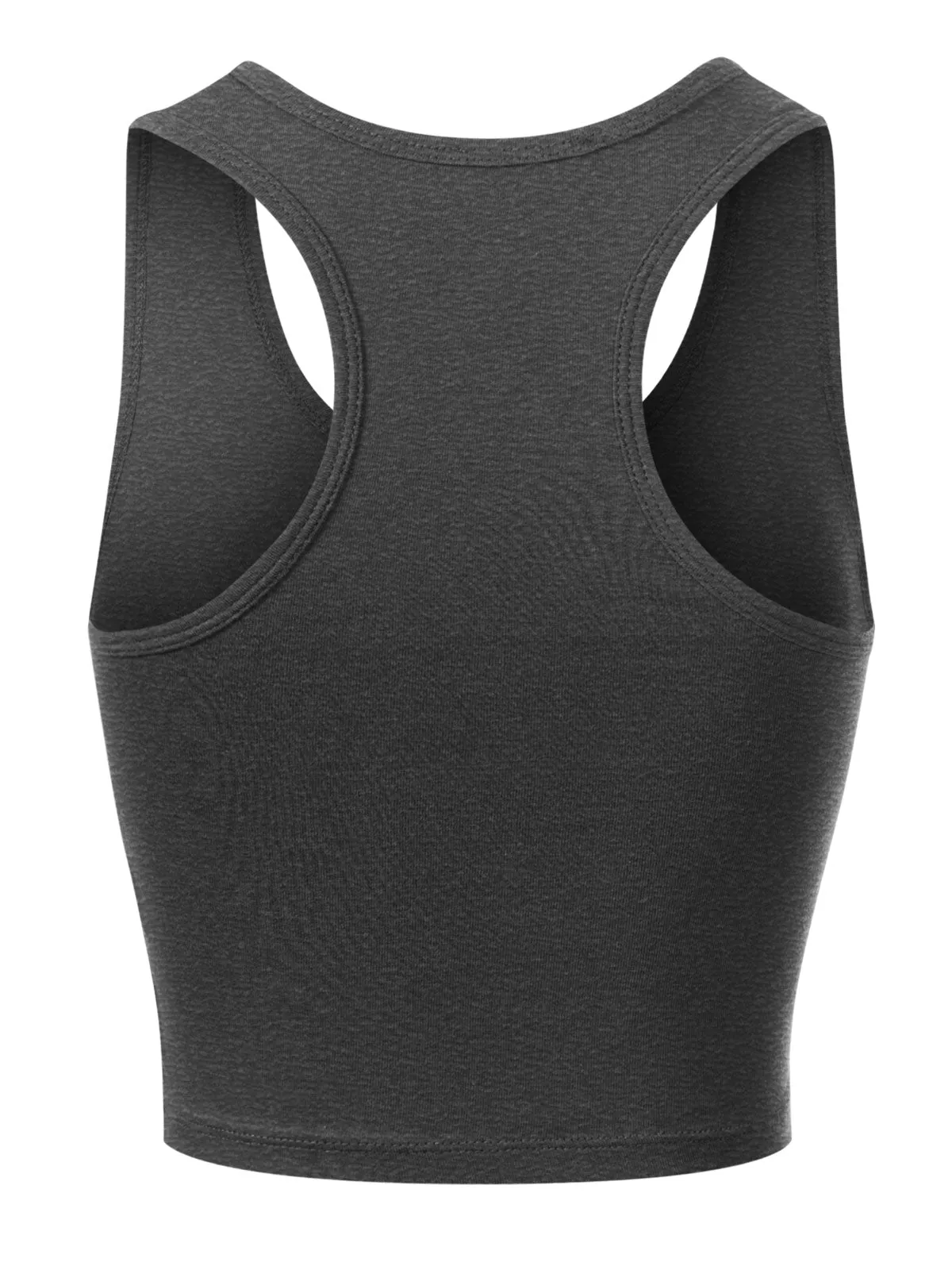 Cotton Basic Sleeveless Racerback Sports Crop Tank Top