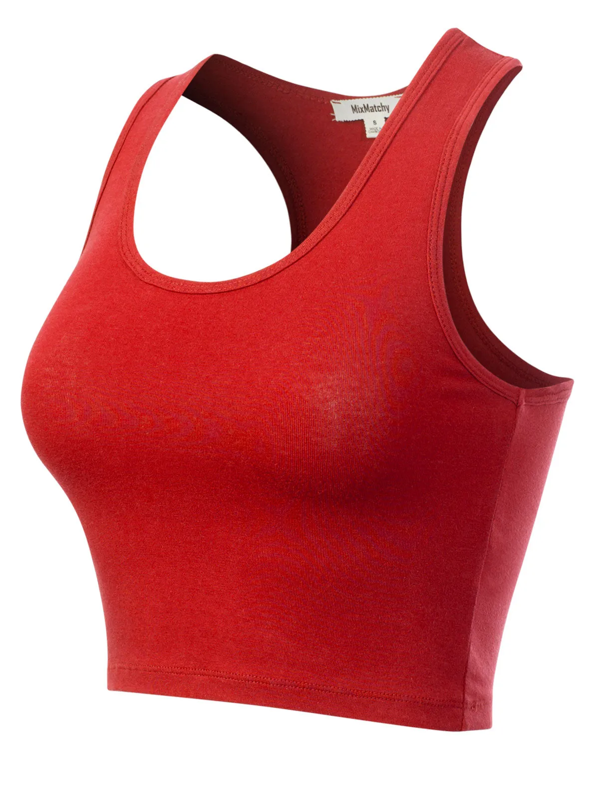 Cotton Basic Sleeveless Racerback Sports Crop Tank Top