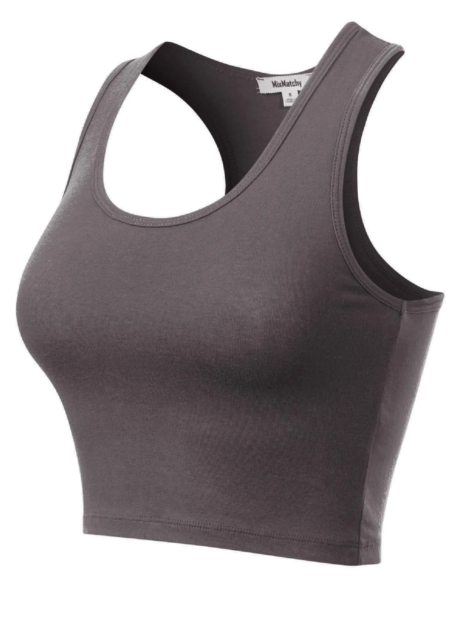 Cotton Basic Sleeveless Racerback Sports Crop Tank Top
