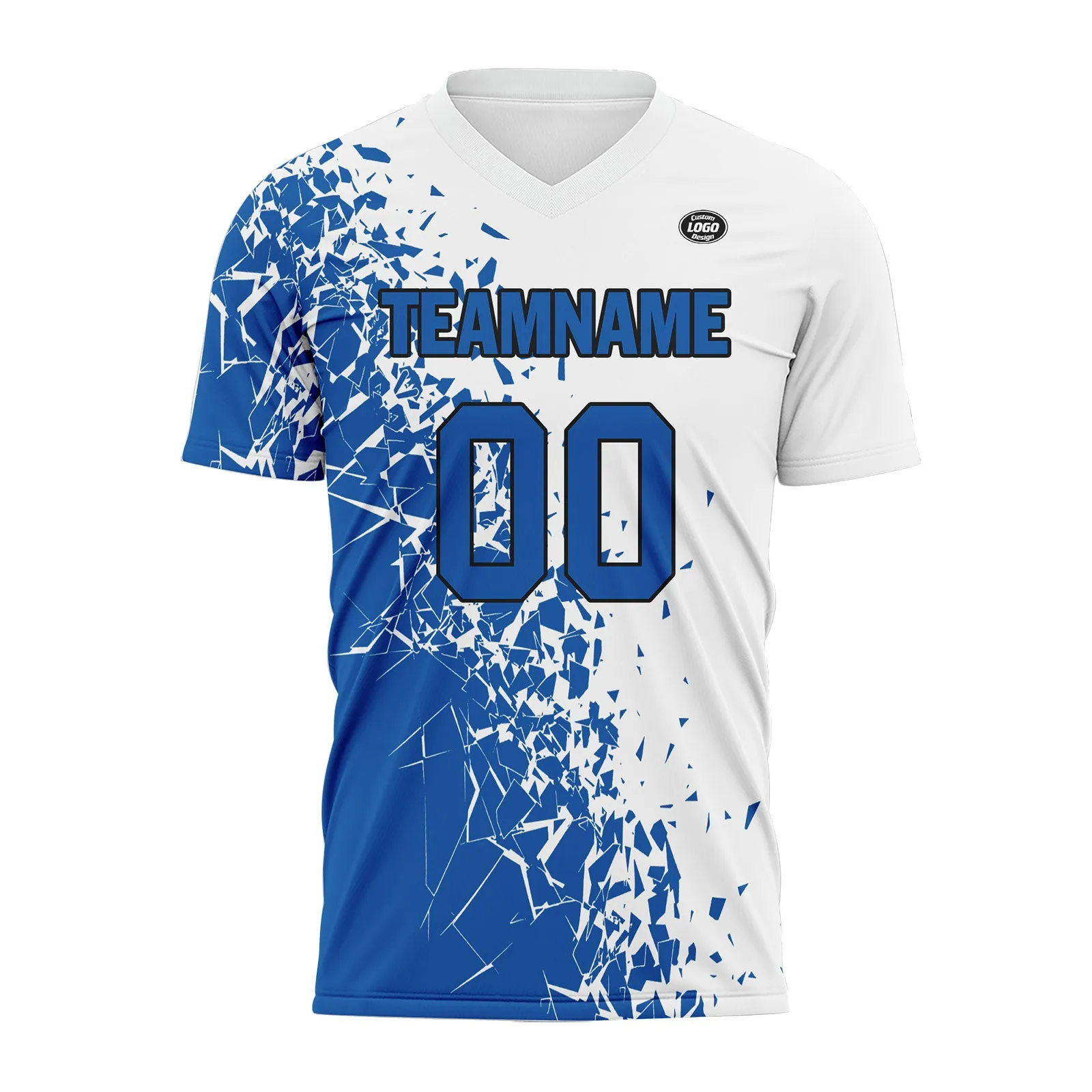 Custom Blue White Soccer Sets Jersey Personalized SCJ101-D28008
