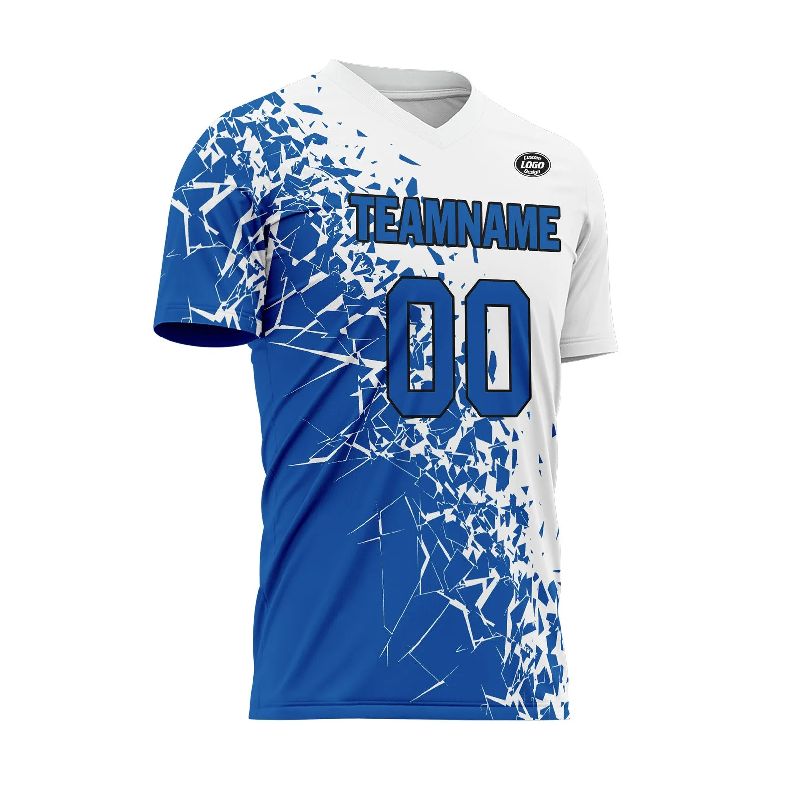 Custom Blue White Soccer Sets Jersey Personalized SCJ101-D28008
