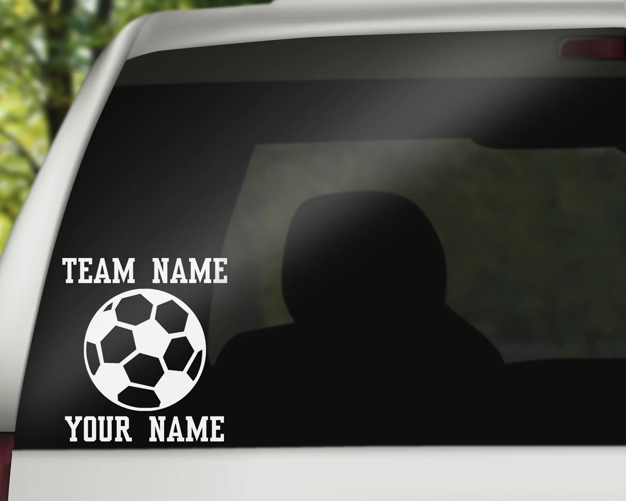 Custom Soccer Ball Car Window Decal