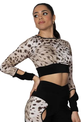 Dance America AT2402 Women's Active Wear Ballroom or Latin Practice Dance and Fitness Workout Crop Top in Stock