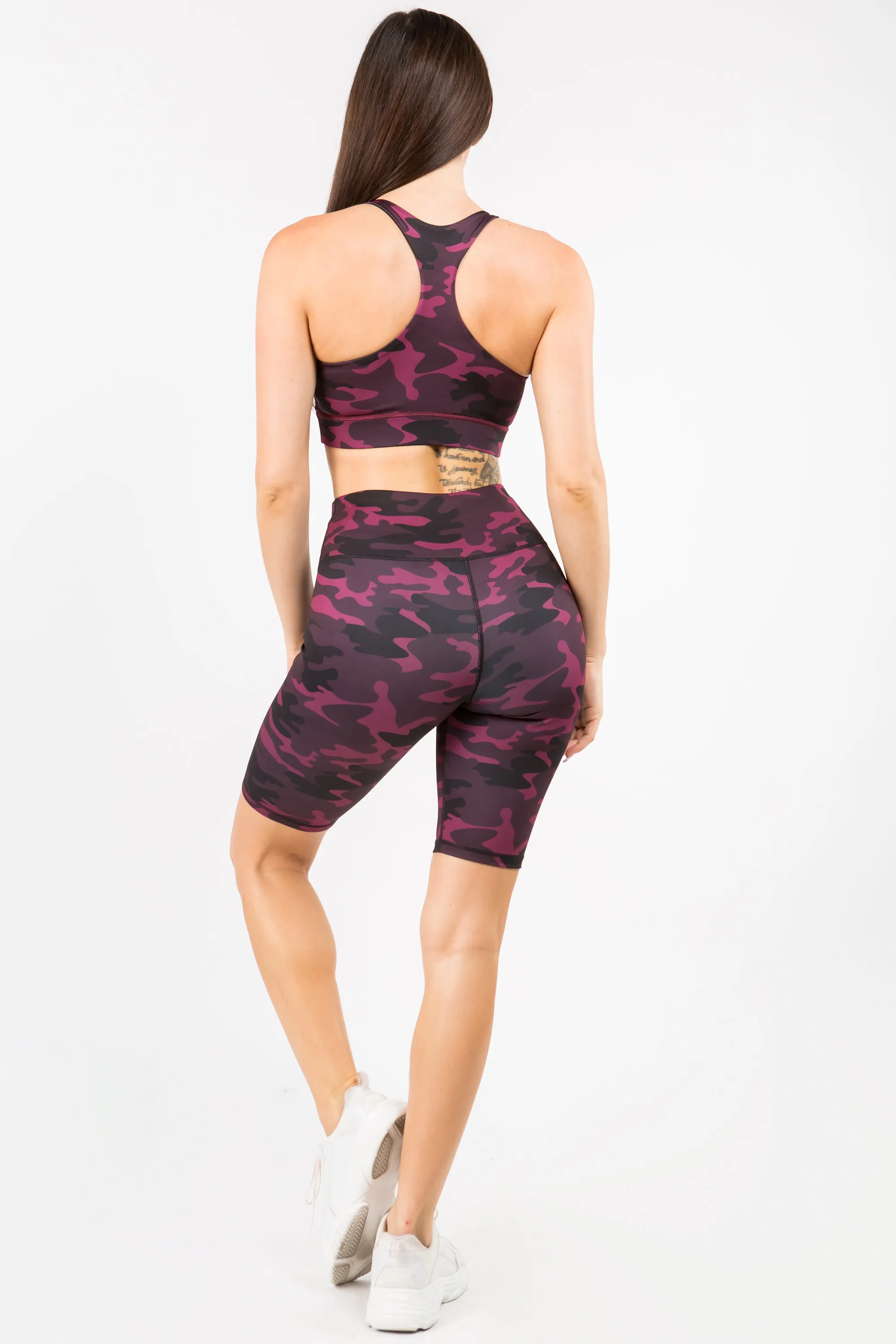 Dark Camo Active Biker Shorts Set
