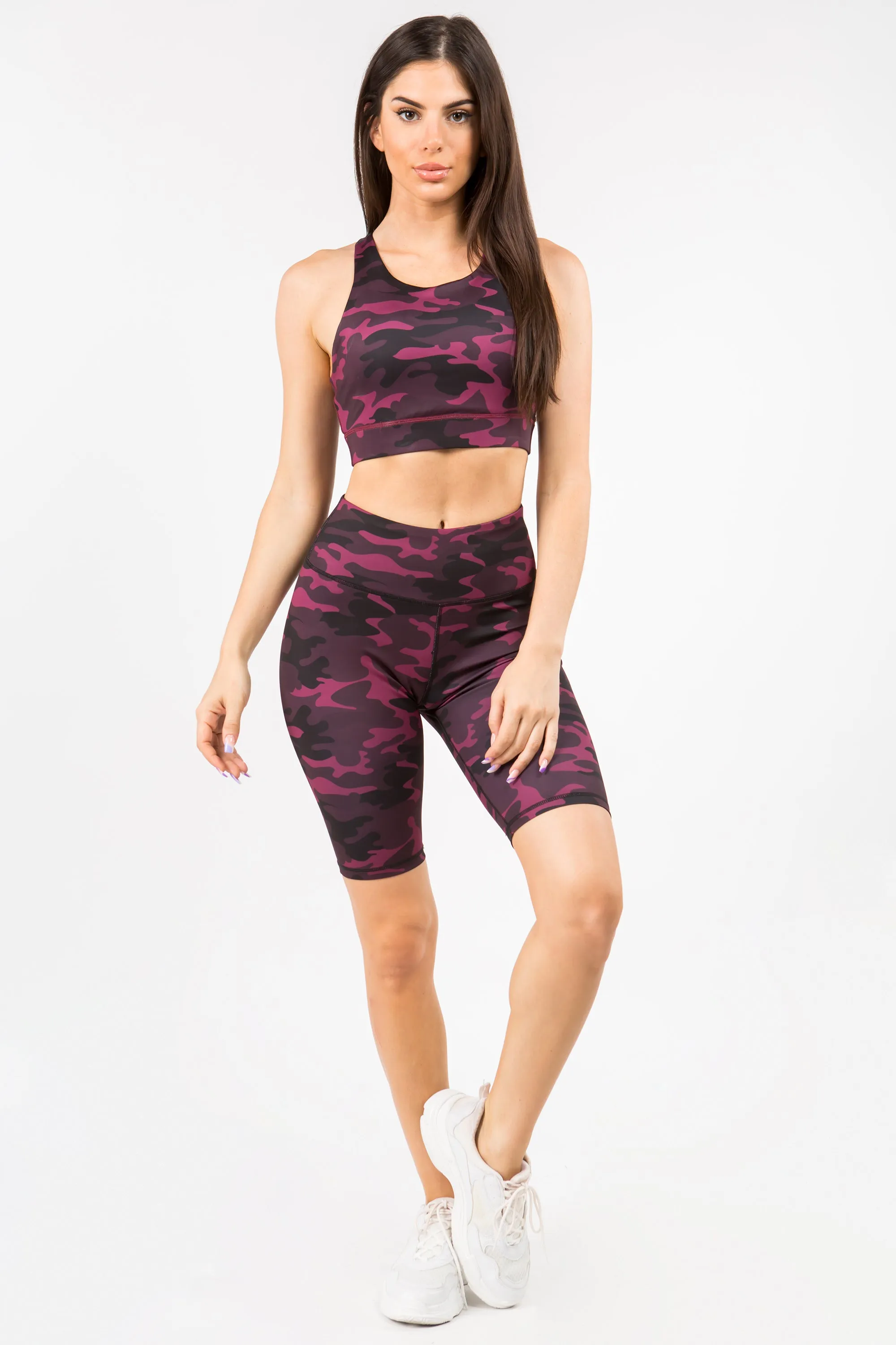 Dark Camo Active Biker Shorts Set