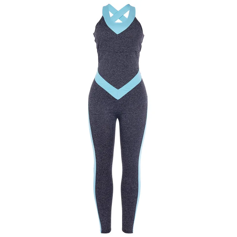 ENERGY GIRLS OPEN BACK YOGA BODYSUIT IN GREY