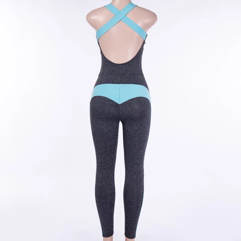ENERGY GIRLS OPEN BACK YOGA BODYSUIT IN GREY