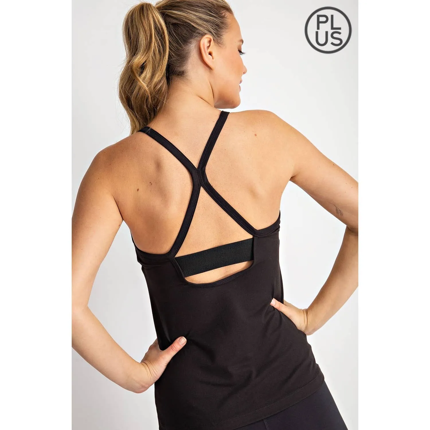 FINAL SALE Active Yoga Padded Tank Top in Curvy