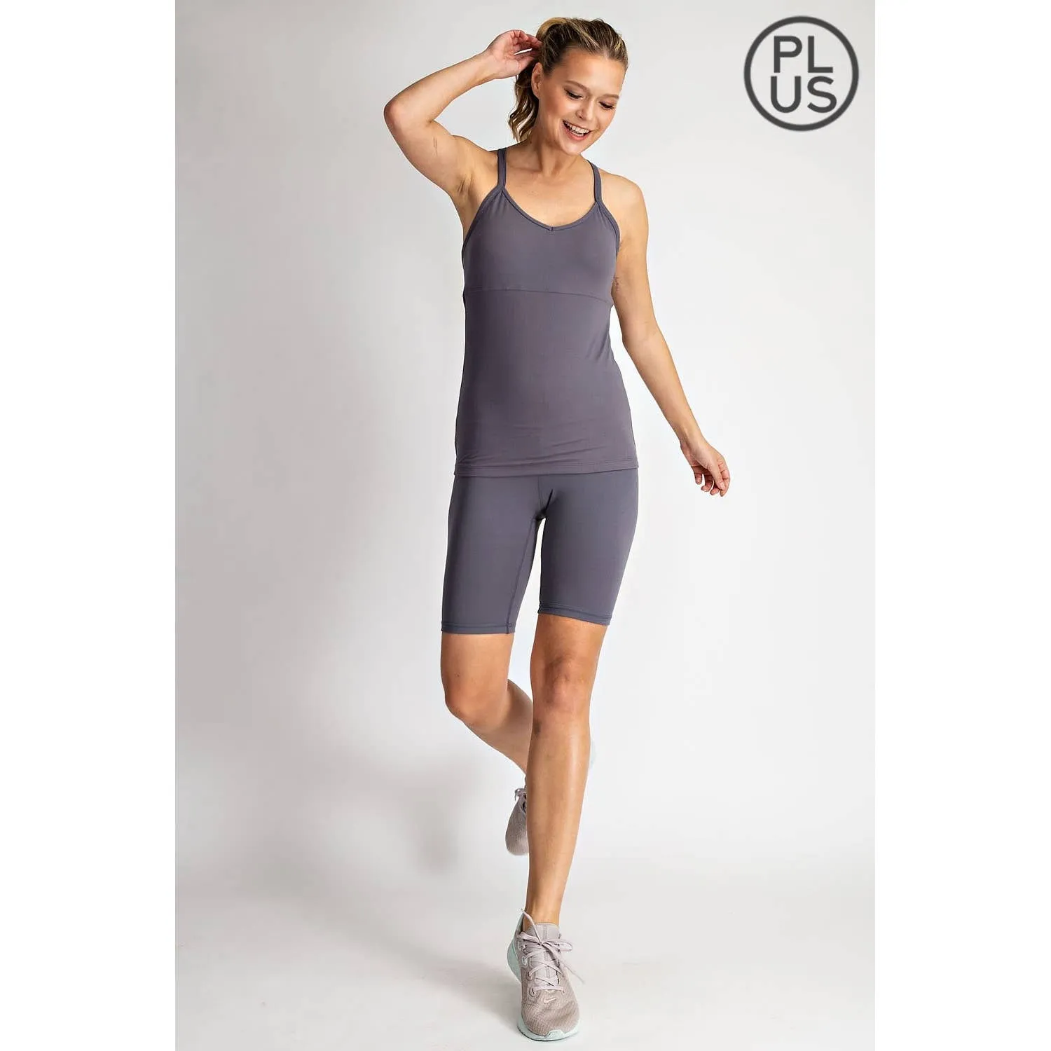 FINAL SALE Active Yoga Padded Tank Top in Curvy