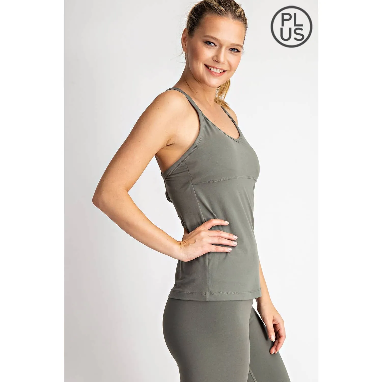 FINAL SALE Active Yoga Padded Tank Top in Curvy