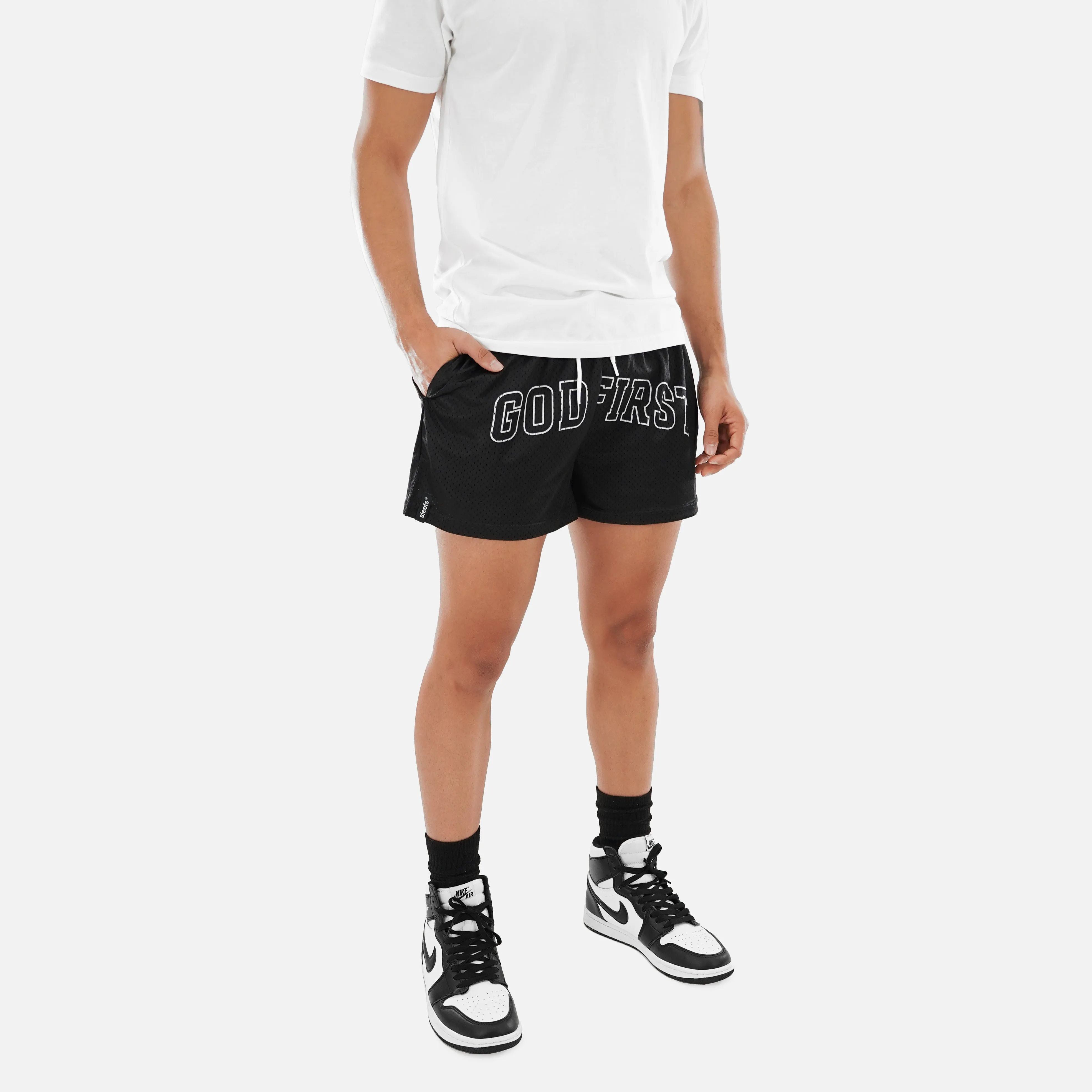 God First Black Shorts - 5"