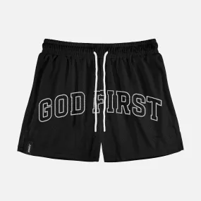 God First Black Shorts - 5"