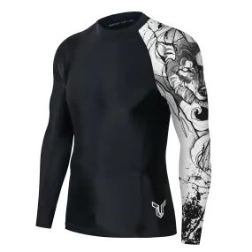 Graphic 2.0 UPF50  Long Sleeve Rash Guard for Men - Tattoo Wolf