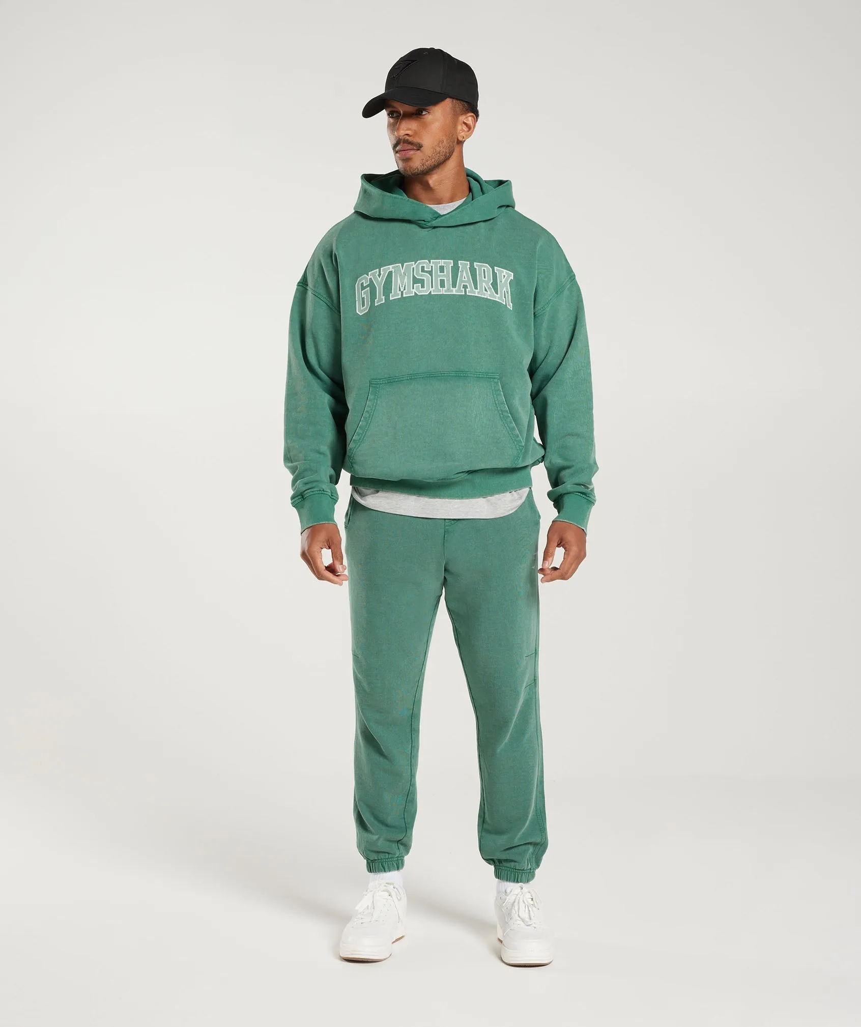 Gymshark Collegiate Joggers - Ink Teal/Acid Wash