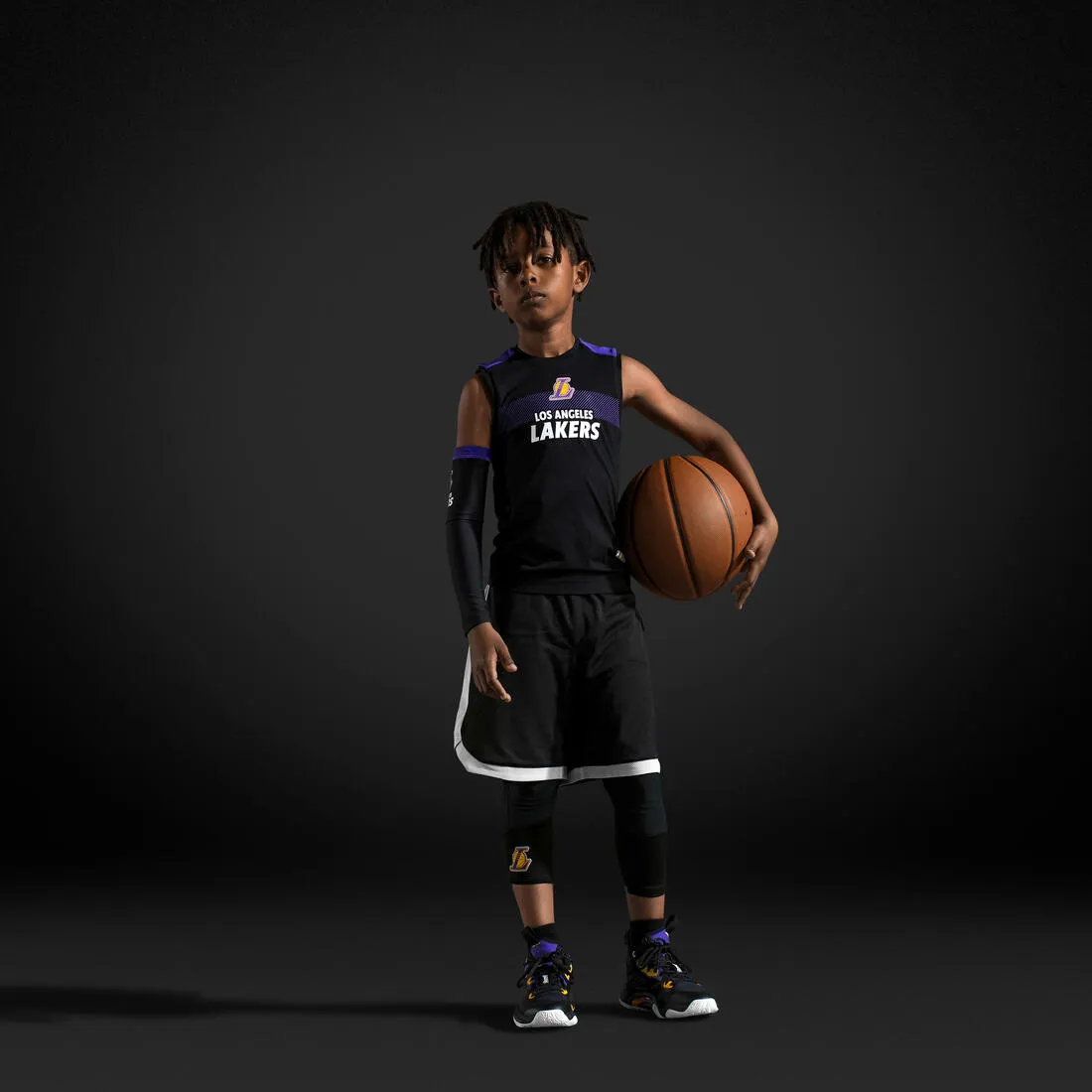 Kids' Basketball 3/4 Leggings 500 - NBA Los Angeles Lakers/Black