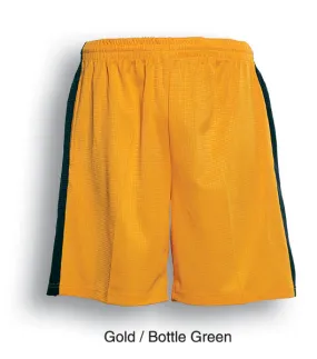 Kids Panel Soccer Shorts - Gold/Bottle Green