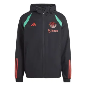 Manchester United soccer training rain jacket 2023/24 black - Adidas