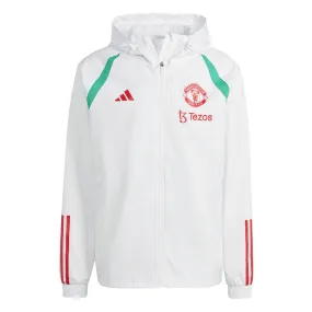 Manchester United soccer training rain jacket 2023/24 white - Adidas