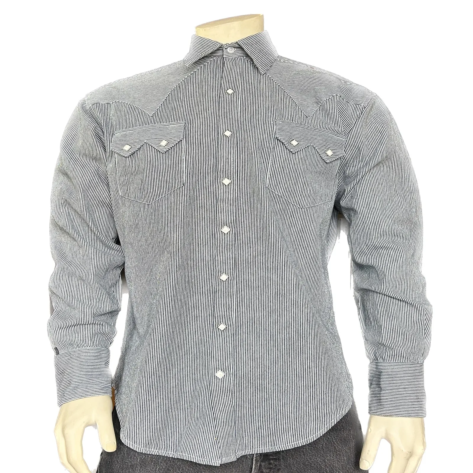 Men's Signature Denim Pinstripe Western Shirt