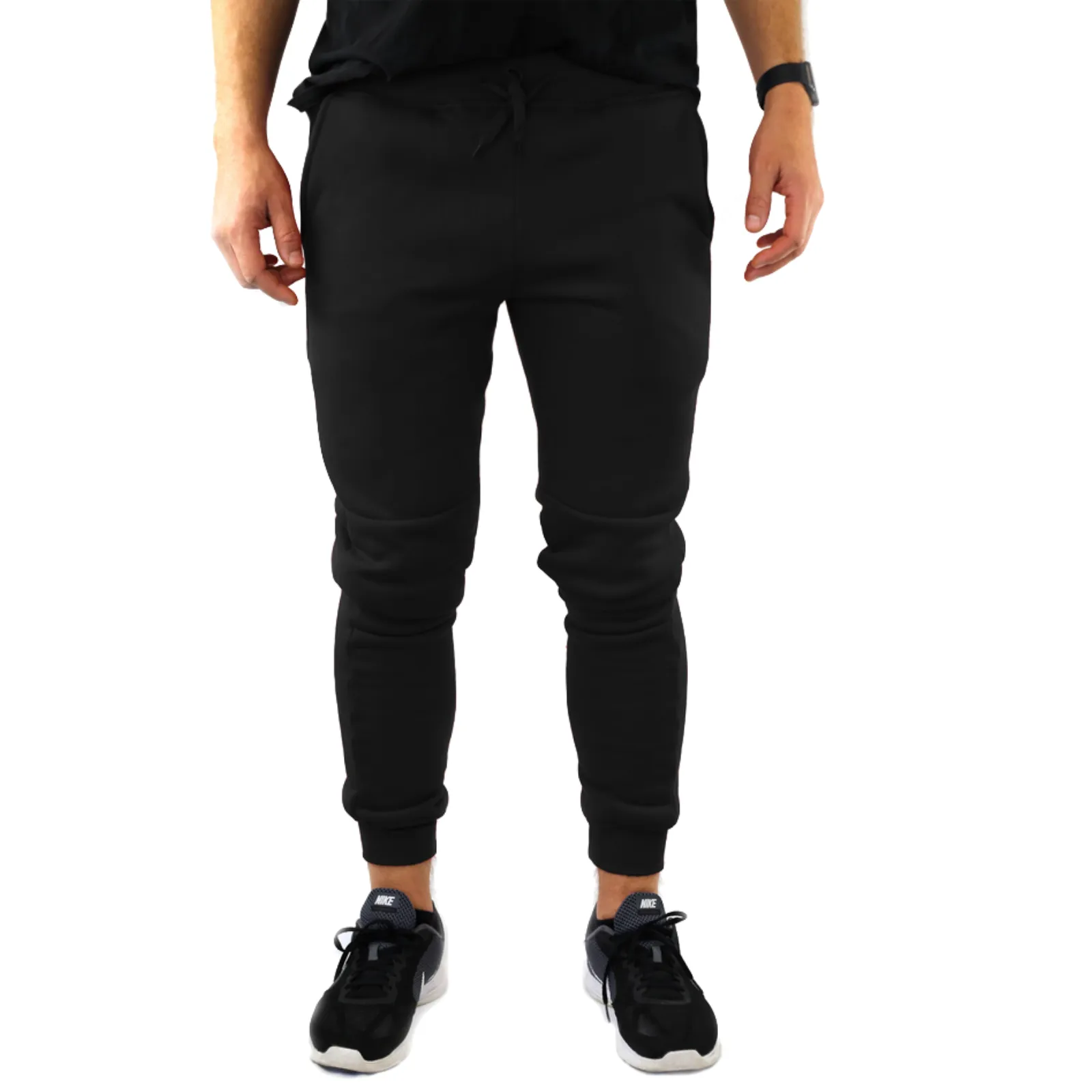 Mens Skinny Track Pants Joggers Trousers Gym Casual Sweat Cuffed Slim Trackies Fleece