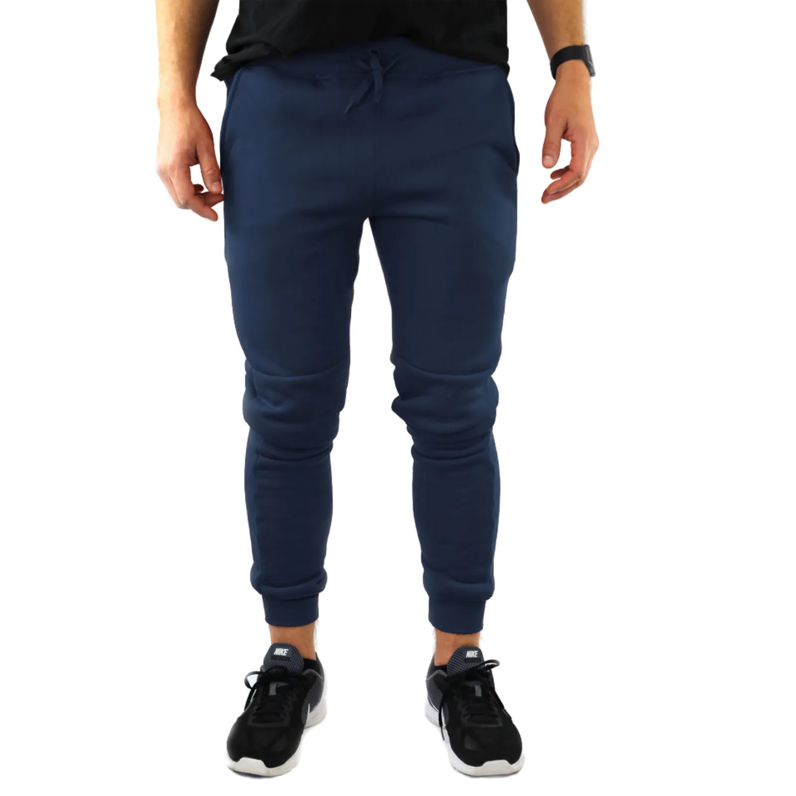 Mens Skinny Track Pants Joggers Trousers Gym Casual Sweat Cuffed Slim Trackies Fleece