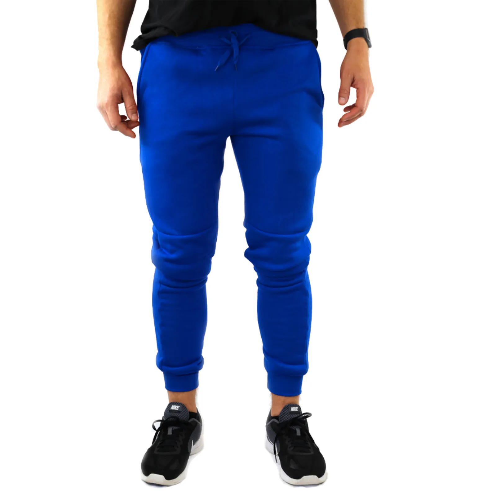 Mens Skinny Track Pants Joggers Trousers Gym Casual Sweat Cuffed Slim Trackies Fleece