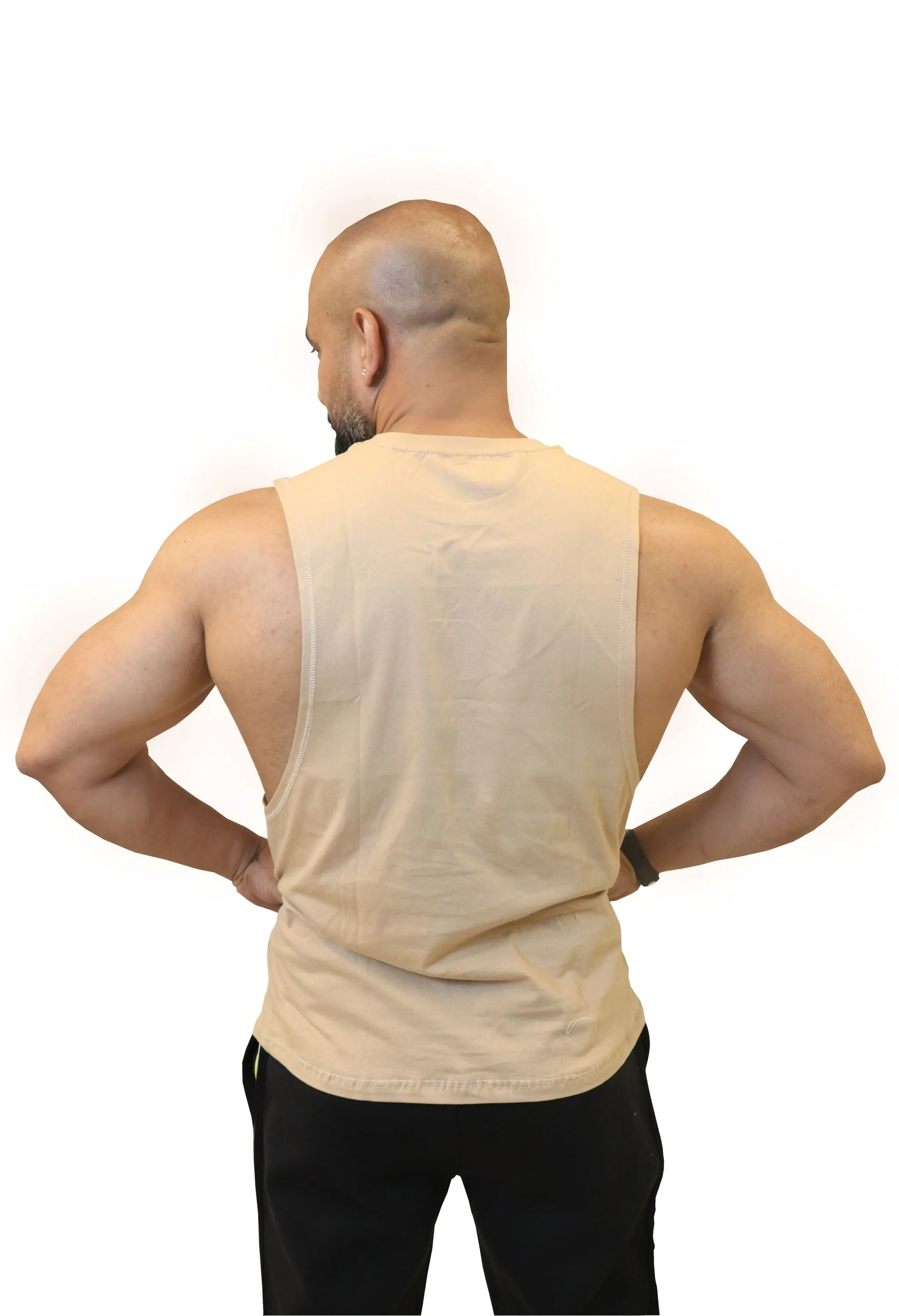 MuscleDaddy Power Tank - Drop Arm - Beige