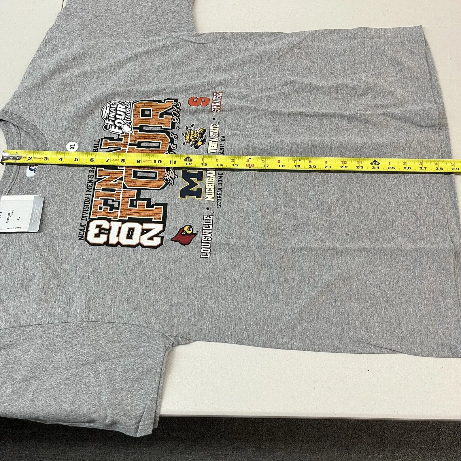 NCAA Basketball Apparel 2013 Final Four Atlanta Graphic T-Shirt Crew Neck Sz XL