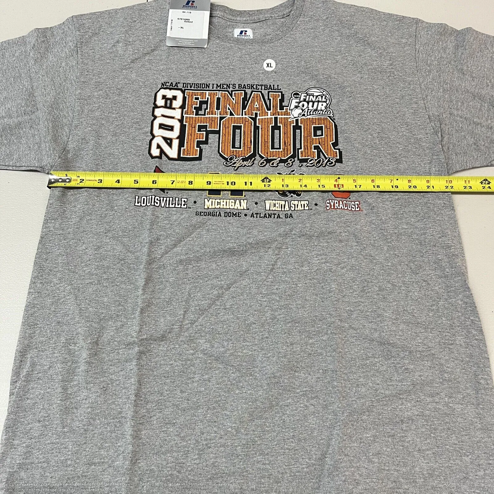 NCAA Basketball Apparel 2013 Final Four Atlanta Graphic T-Shirt Crew Neck Sz XL