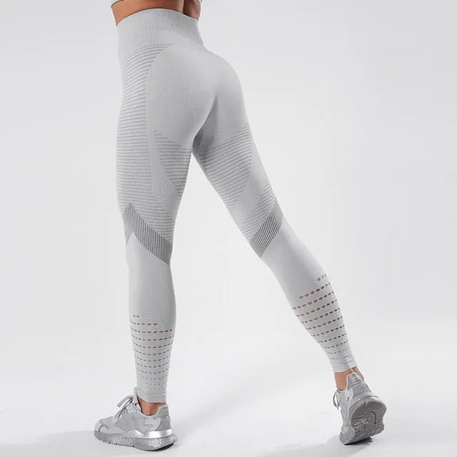 NORMOV Leggings For Fitness Seamless Leggings High Waist Yoga Pants Fitness Women Workout BreathableTights Training Pants 2019