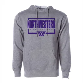 Northwestern Basketball Men's Grey Backboard Hoodie