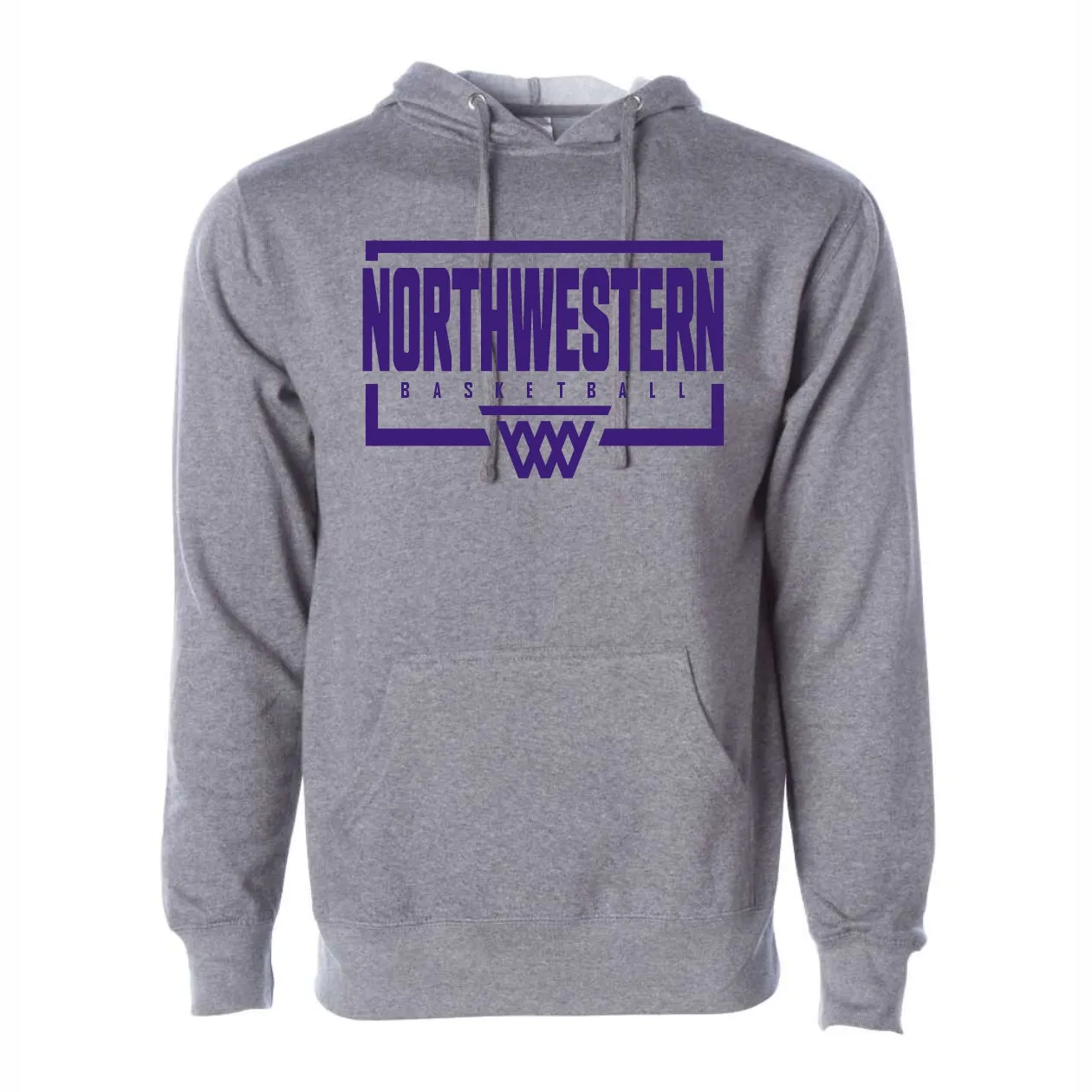 Northwestern Basketball Men's Grey Backboard Hoodie