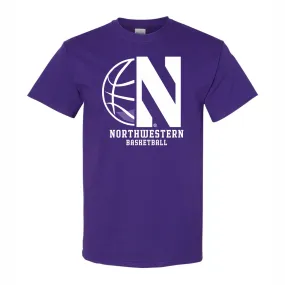Northwestern Wildcats Half Basketball T-Shirt