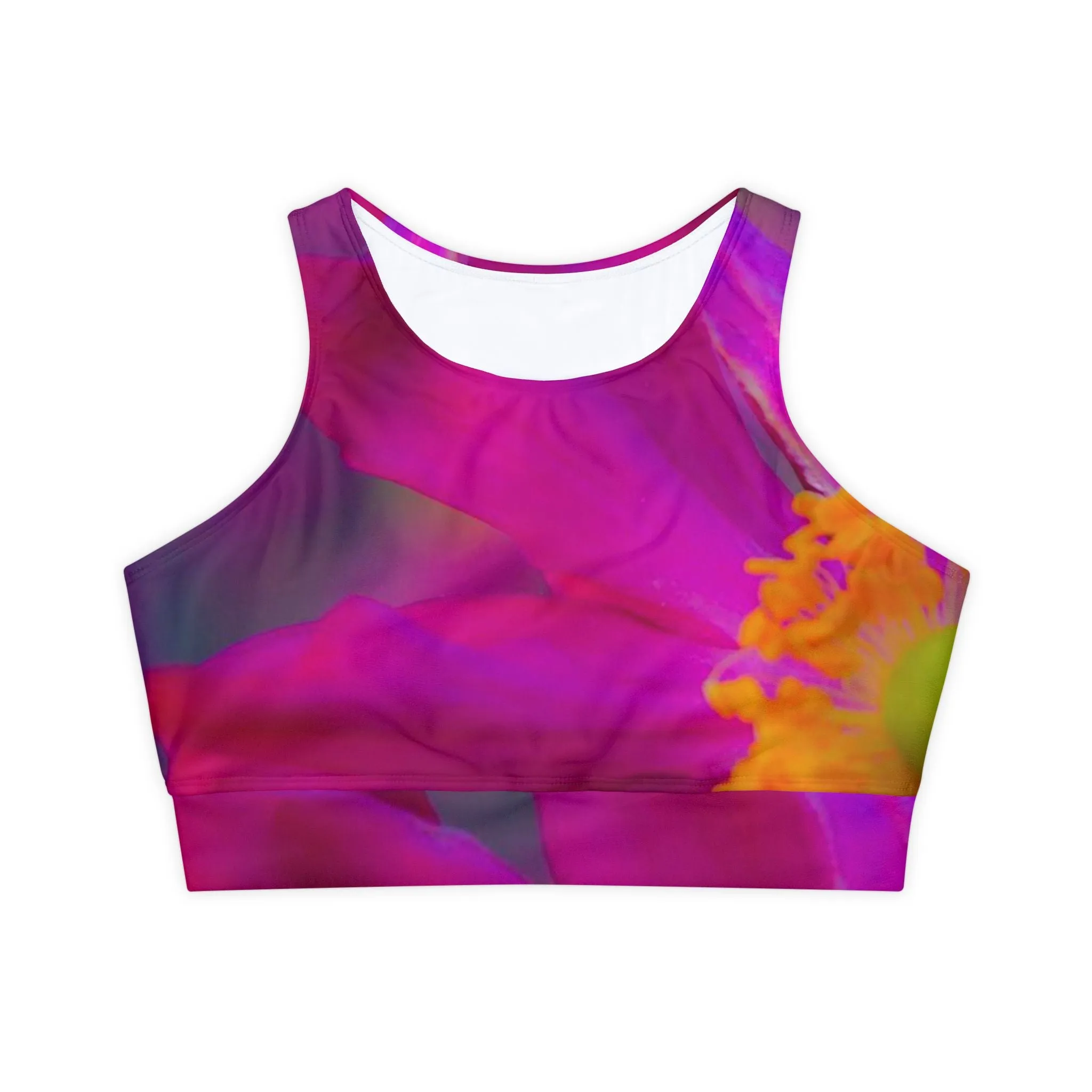 Padded Sports Bra|Fully Lined Racerback Floral Sports Bra|Yoga