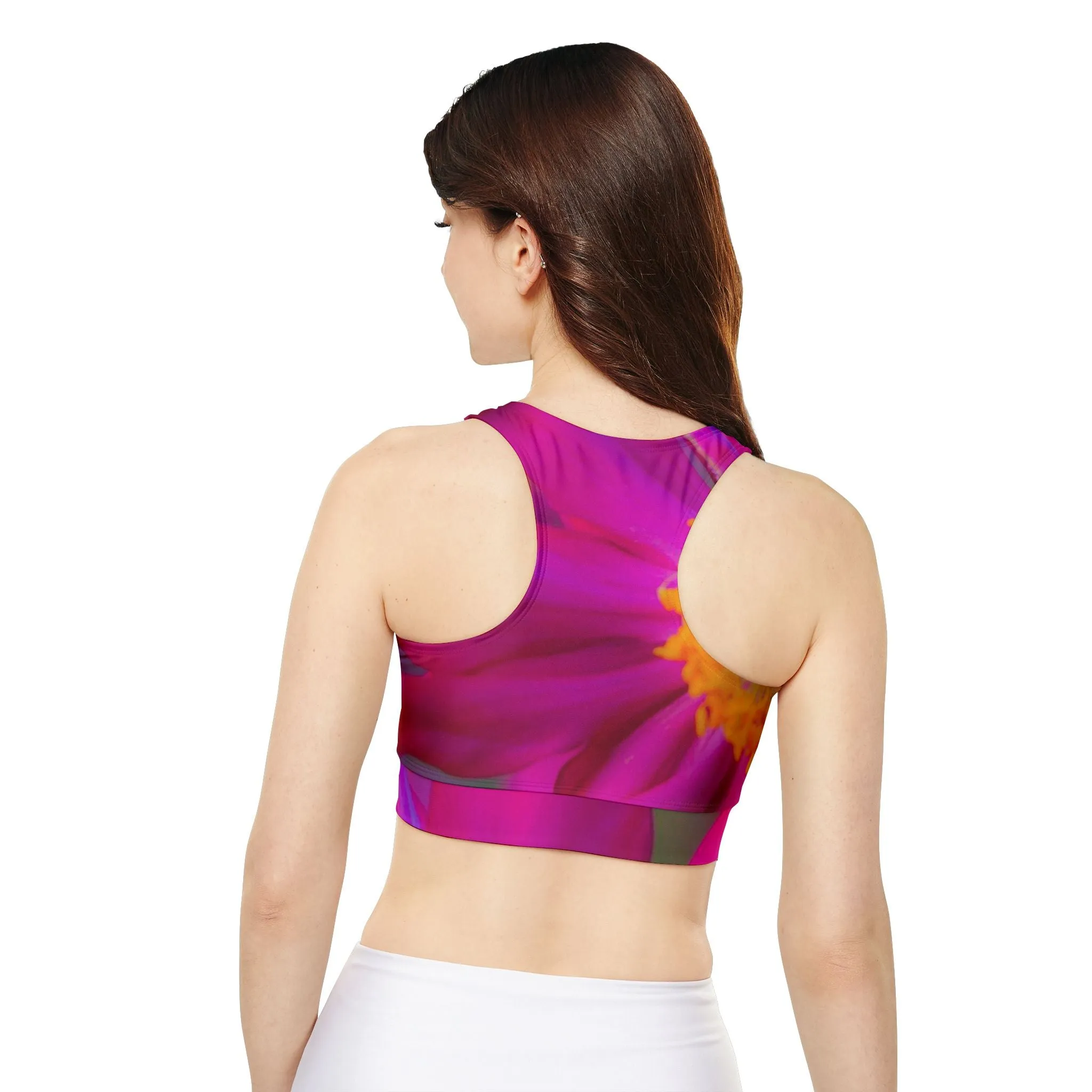 Padded Sports Bra|Fully Lined Racerback Floral Sports Bra|Yoga