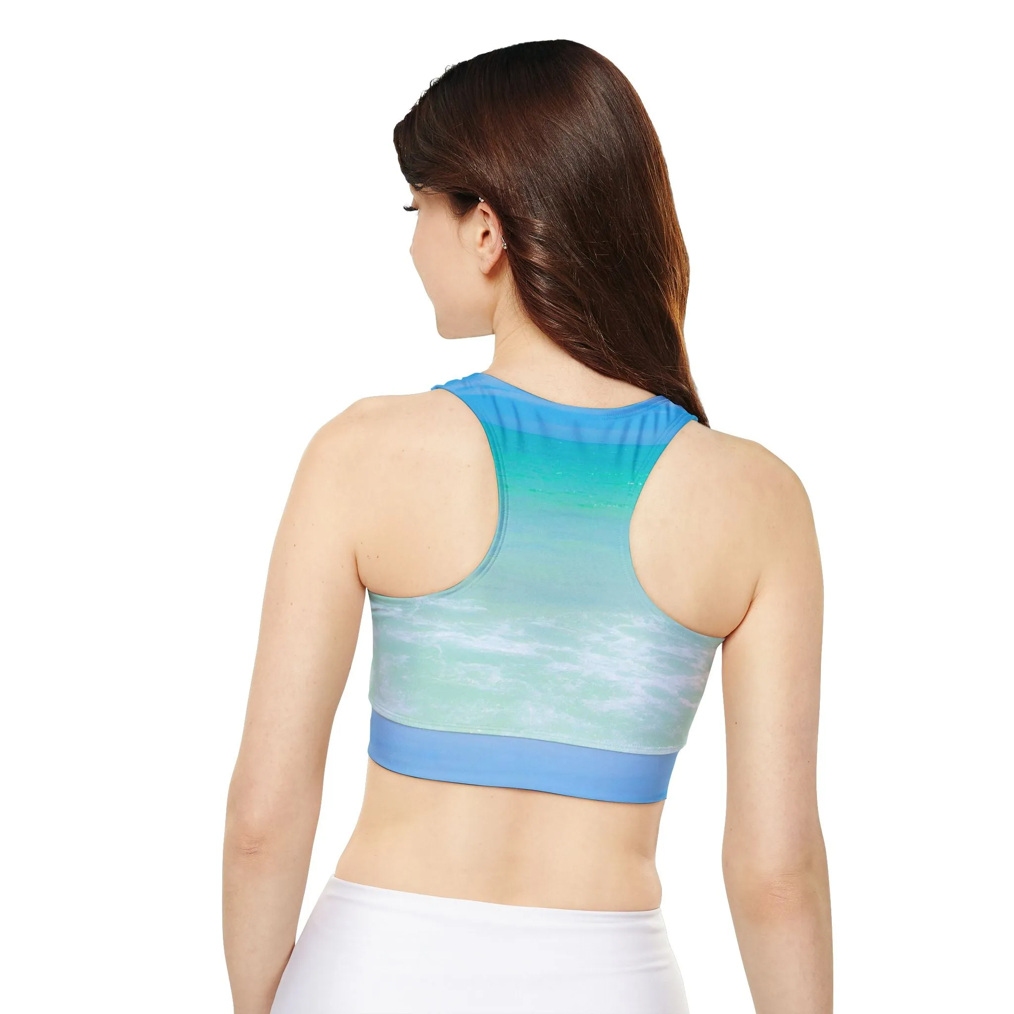 Padded Sports Bra|Racerback Fully Lined Floral Padded Sports Bra|Yoga-friendly