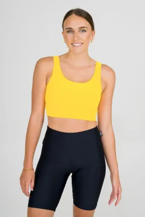 Performance Scoop Neck Comfort Crop Top - Yellow