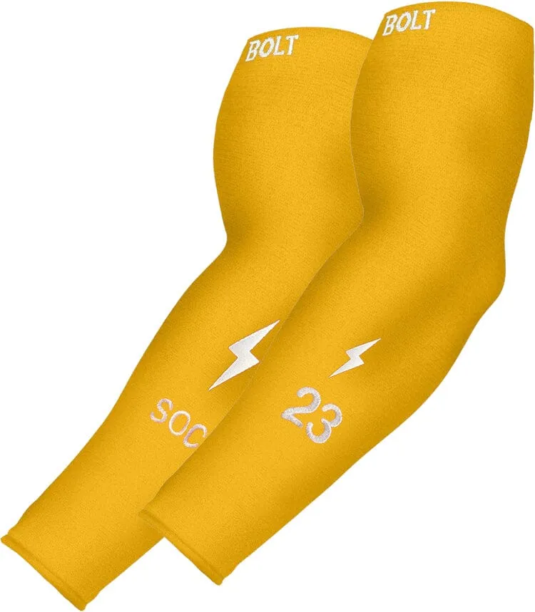 Personalized BRUCE BOLT Graduated Compression Premium Arm Sleeve - YELLOW