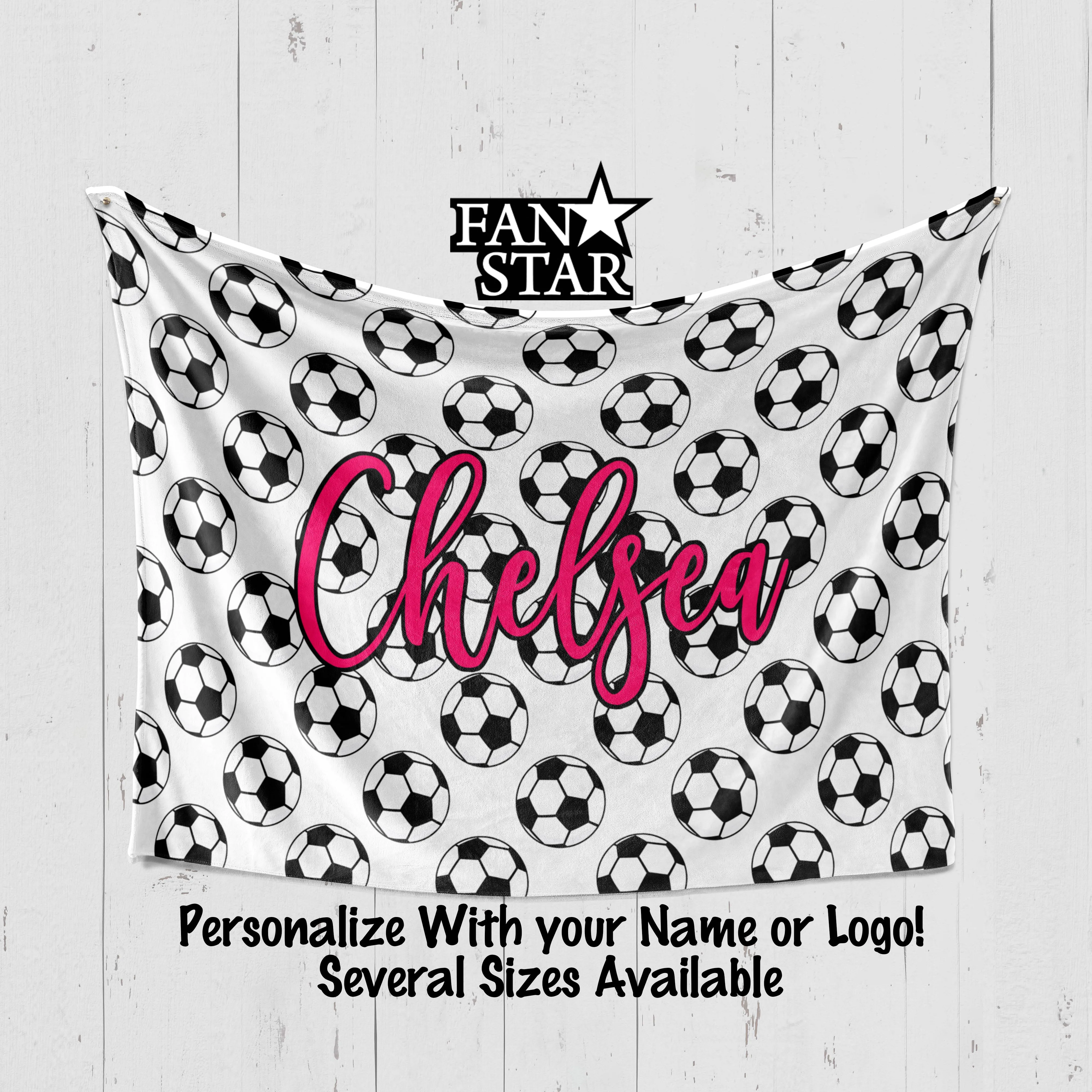 Personalized Soccer Blanket, Plush Blanket