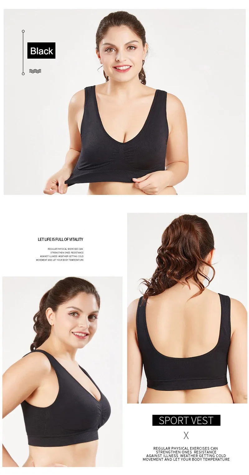 Plus Size Sports Breathable Yoga Bra