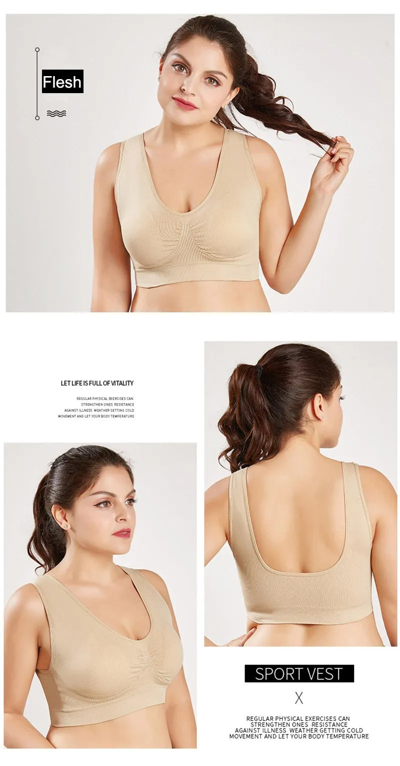 Plus Size Sports Breathable Yoga Bra