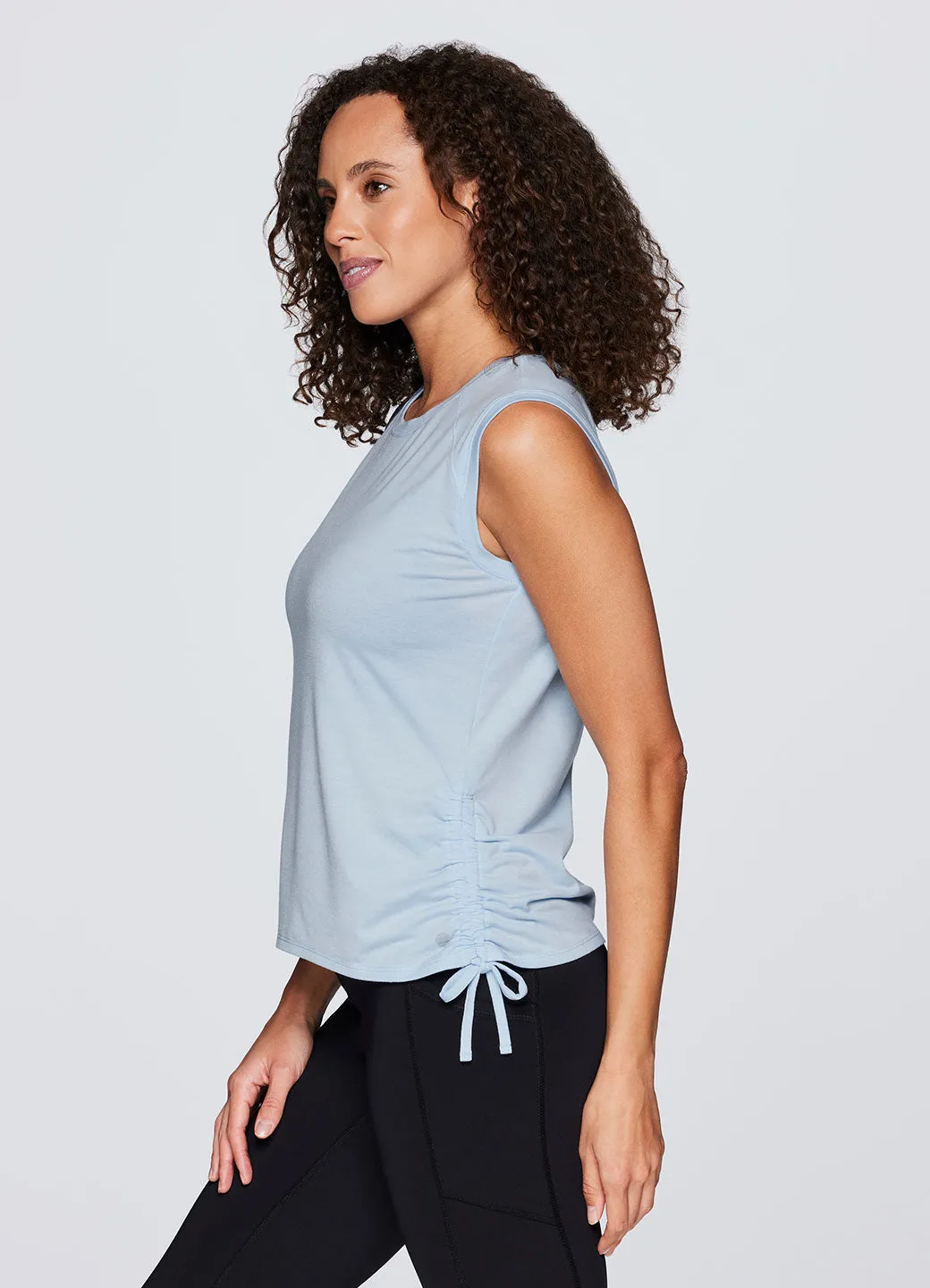 Poppy Shirred Tank