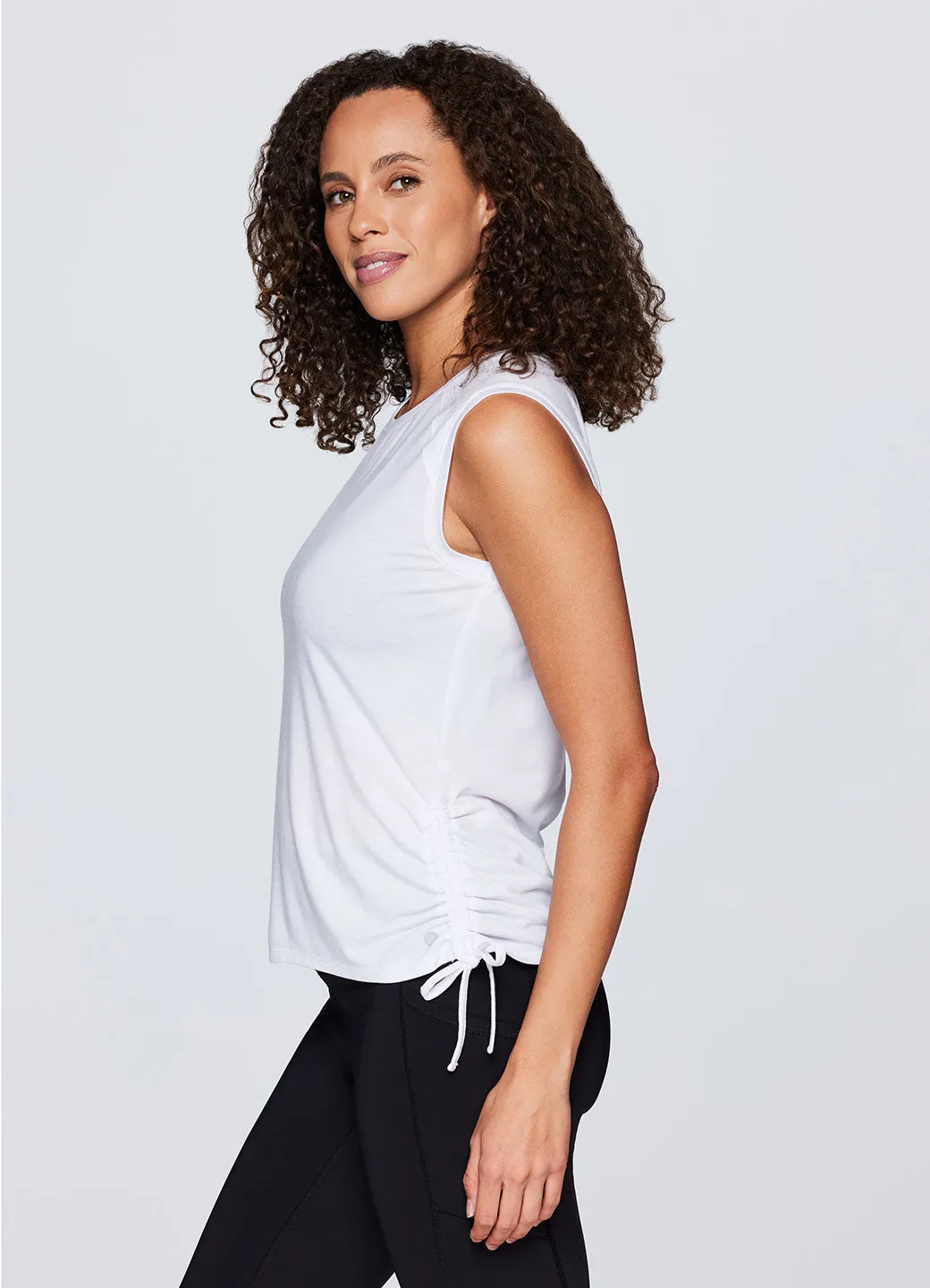 Poppy Shirred Tank