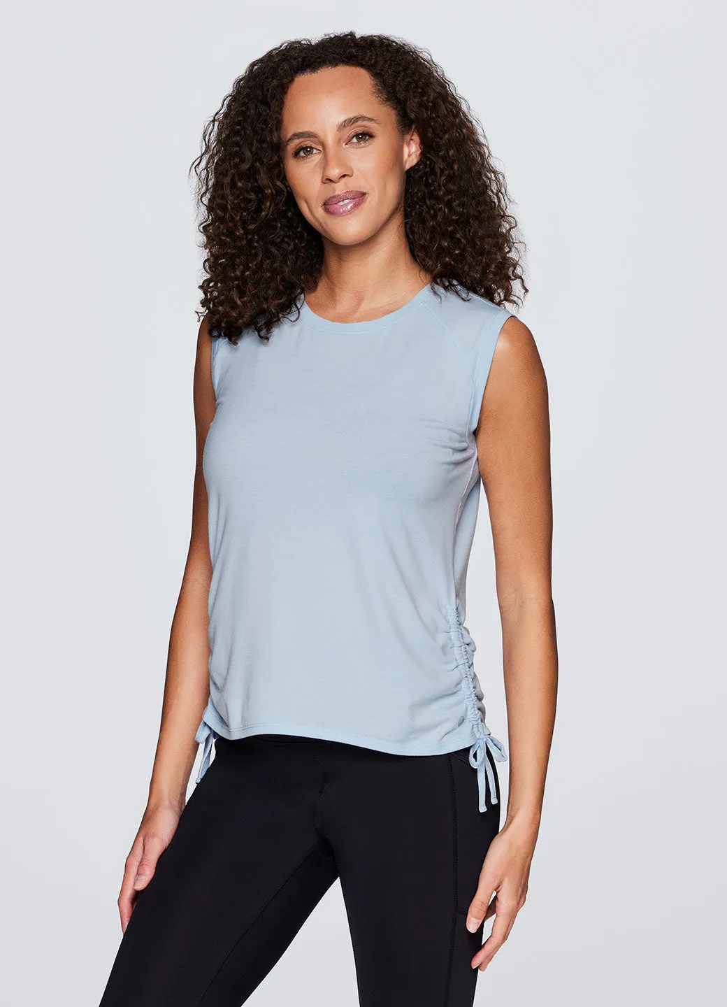 Poppy Shirred Tank