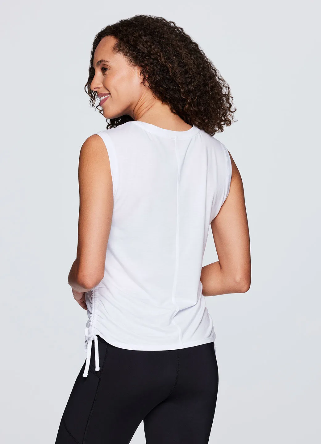 Poppy Shirred Tank