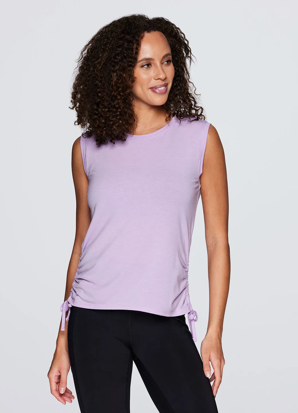 Poppy Shirred Tank