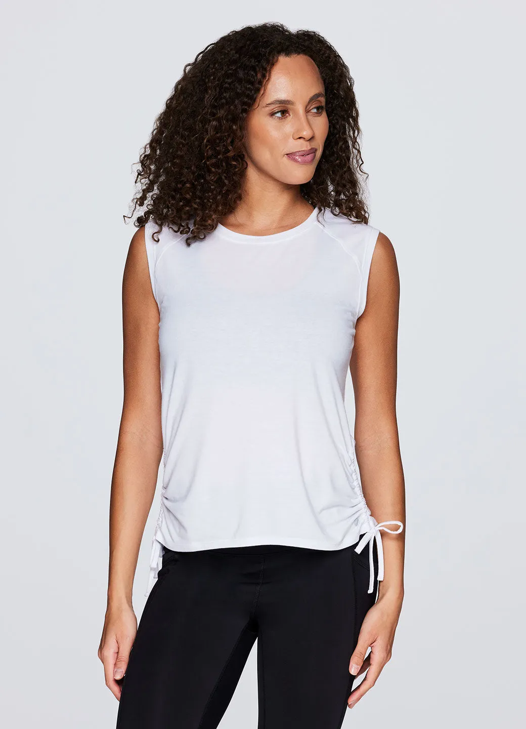 Poppy Shirred Tank